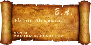 Bónis Alexandra névjegykártya