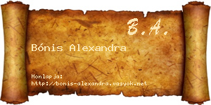 Bónis Alexandra névjegykártya